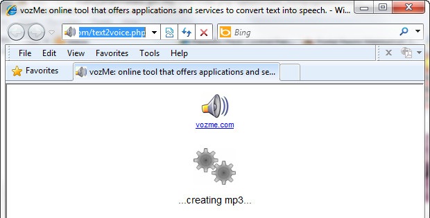 Text to Audio Window Text to Audio Window
