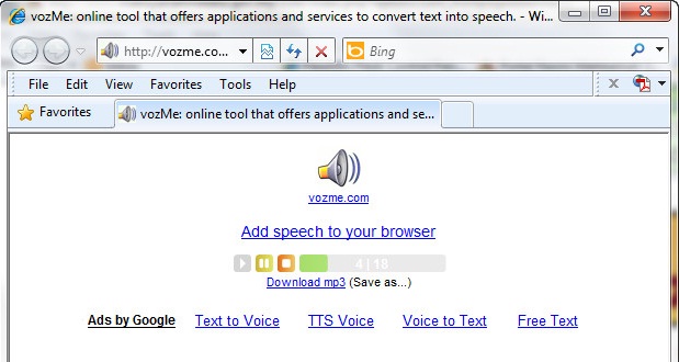 Text to Audio Window 2 Text to Audio Window 2